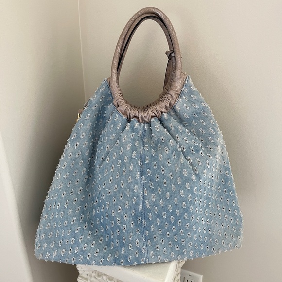 Denim bag Gypsy Tote, hobo, hippie  bag y2k - Picture 3 of 8